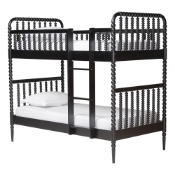Baxton Studio Lucera Bobbin Bunk Bed with Ladder, Black